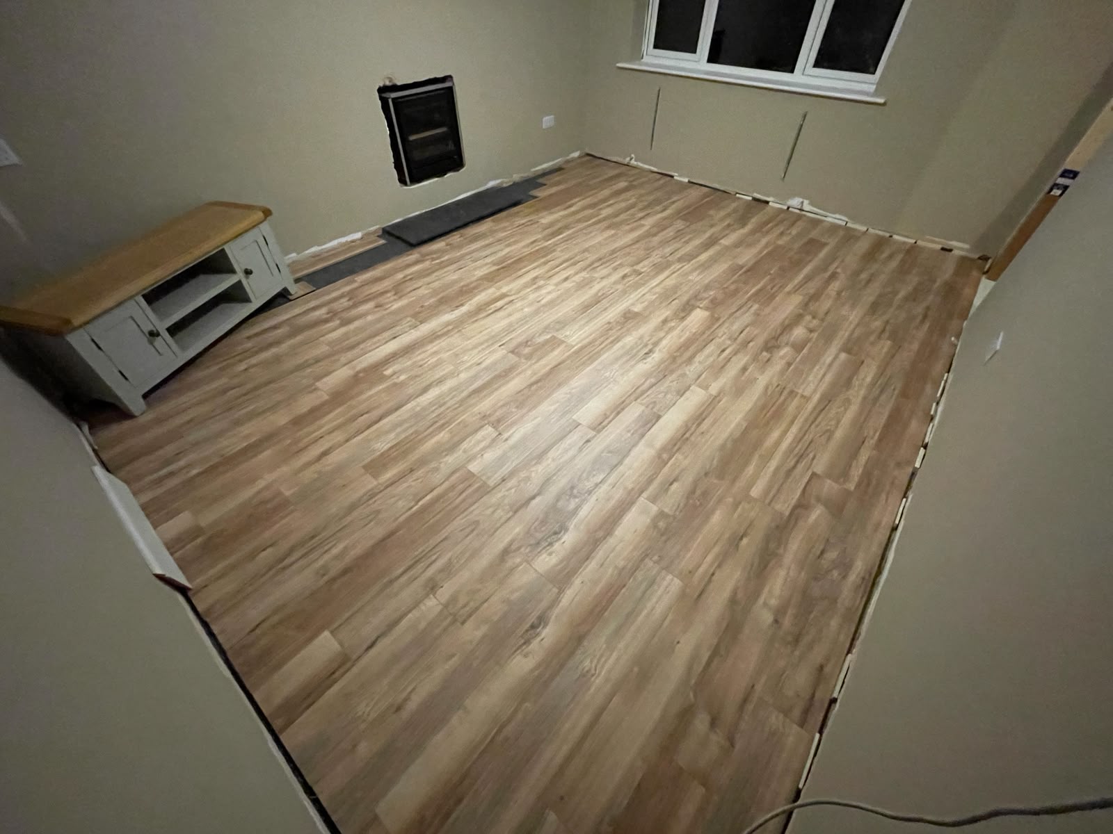 Newly installed flooring